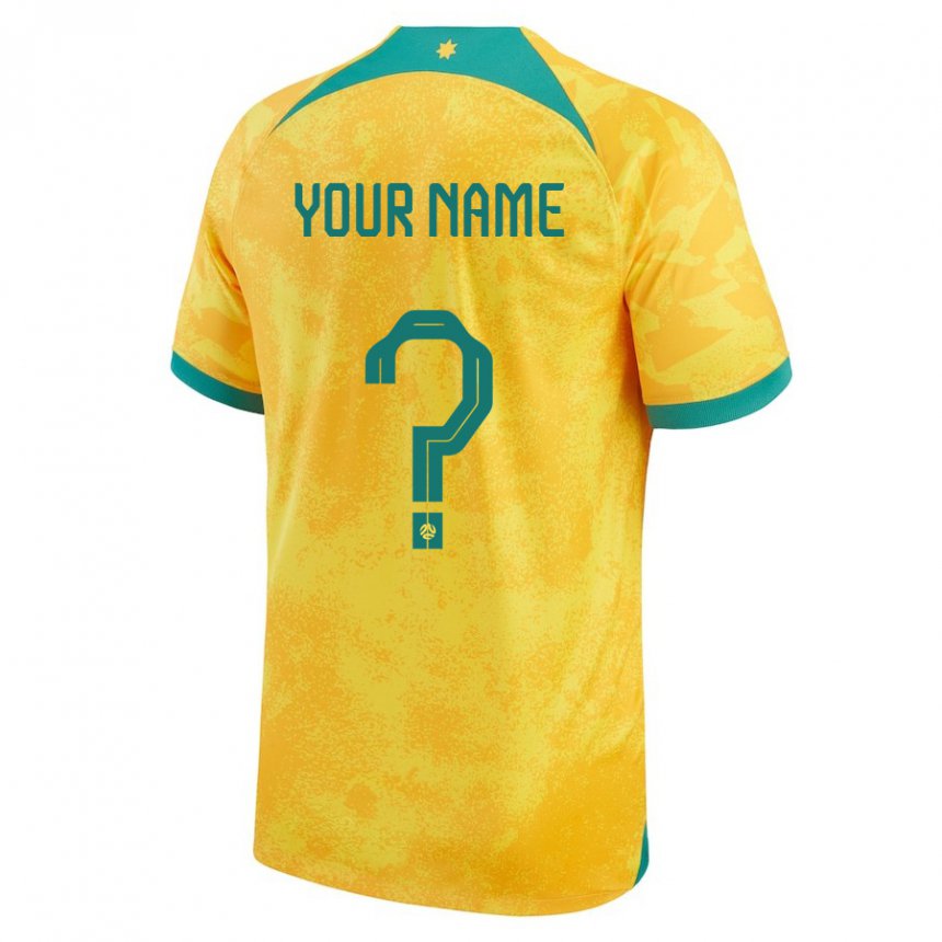 Kinder Australische Ihren Namen #0 Gold Heimtrikot Trikot 22-24 T-shirt