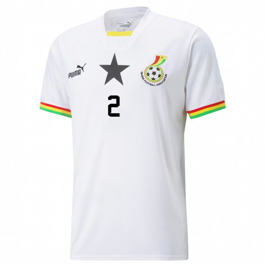 Kinder Ghanaische Tariq Lamptey #2 Weiß Heimtrikot Trikot 22-24 T-shirt