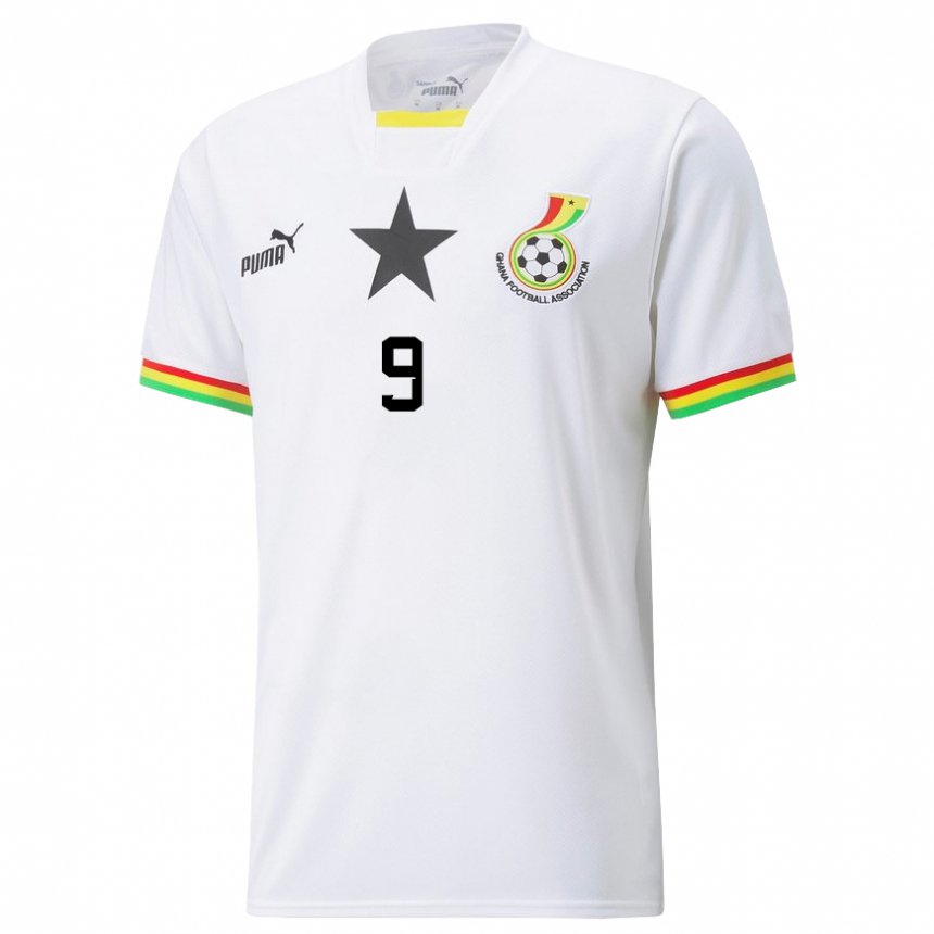 Kinder Ghanaische Jordan Ayew #9 Weiß Heimtrikot Trikot 22-24 T-shirt