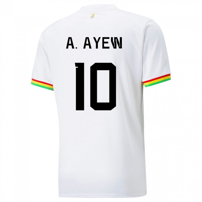 Kinder Ghanaische Andre Ayew #10 Weiß Heimtrikot Trikot 22-24 T-shirt