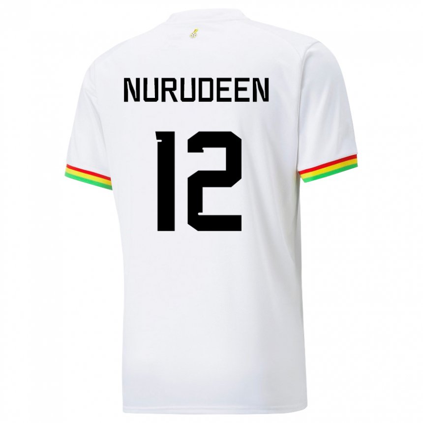 Kinder Ghanaische Abdul Nurudeen #12 Weiß Heimtrikot Trikot 22-24 T-shirt