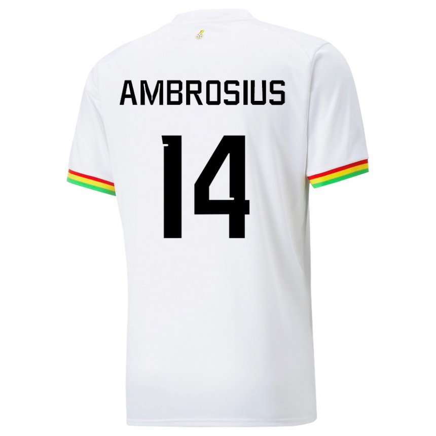 Kinder Ghanaische Stephan Ambrosius #14 Weiß Heimtrikot Trikot 22-24 T-shirt