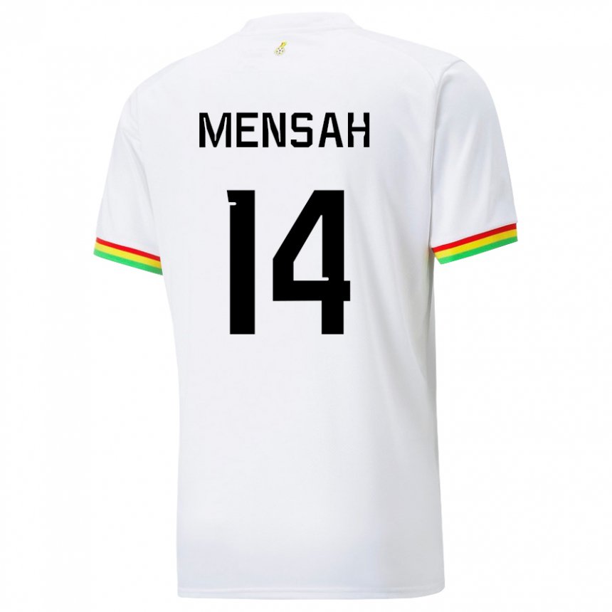 Kinder Ghanaische Gideon Mensah #14 Weiß Heimtrikot Trikot 22-24 T-shirt