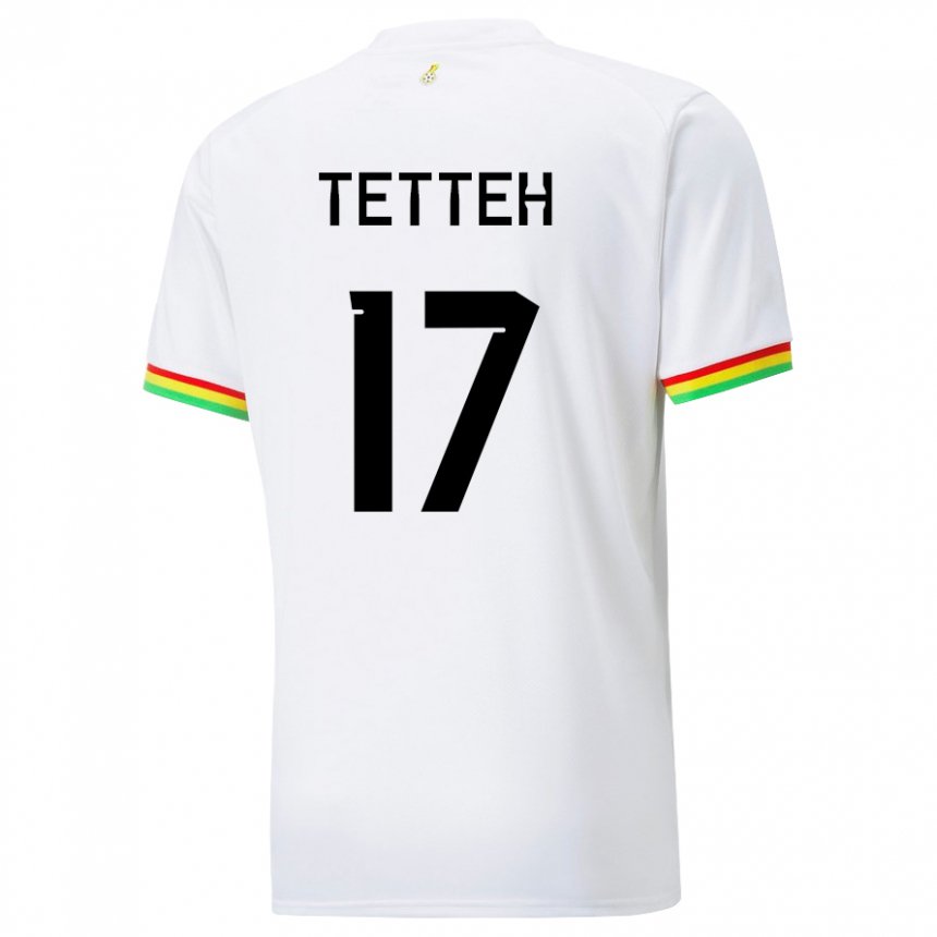 Kinder Ghanaische Benjamin Tetteh #17 Weiß Heimtrikot Trikot 22-24 T-shirt