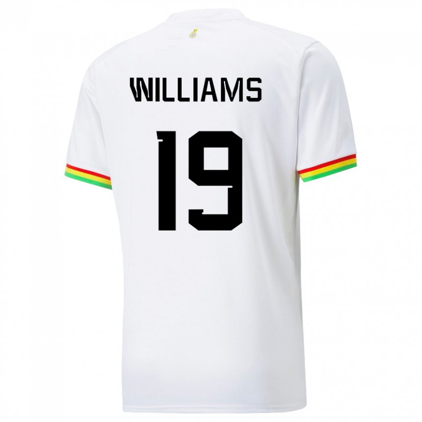 Kinder Ghanaische Inaki Williams #19 Weiß Heimtrikot Trikot 22-24 T-shirt