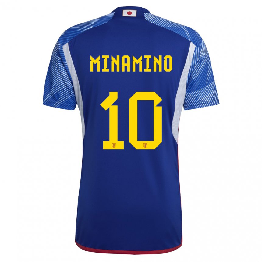 Kinder Japanische Takumi Minamino #10 Königsblau Heimtrikot Trikot 22-24 T-shirt