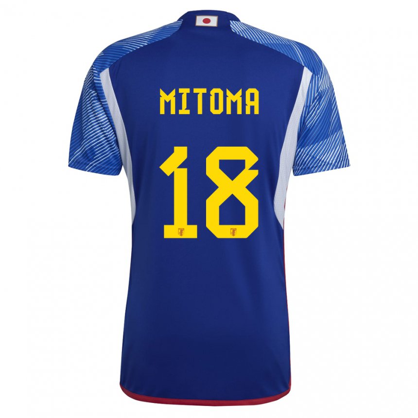Kinder Japanische Kaoru Mitoma #18 Königsblau Heimtrikot Trikot 22-24 T-shirt