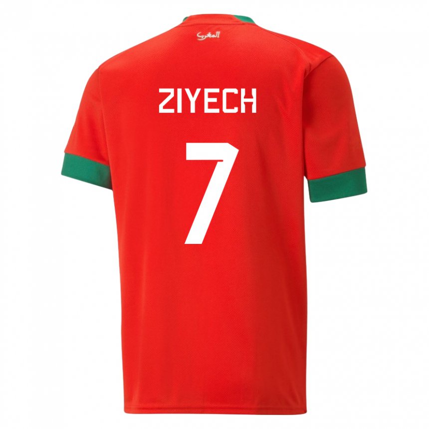 Kinder Marokkanische Hakim Ziyech #7 Rot Heimtrikot Trikot 22-24 T-shirt