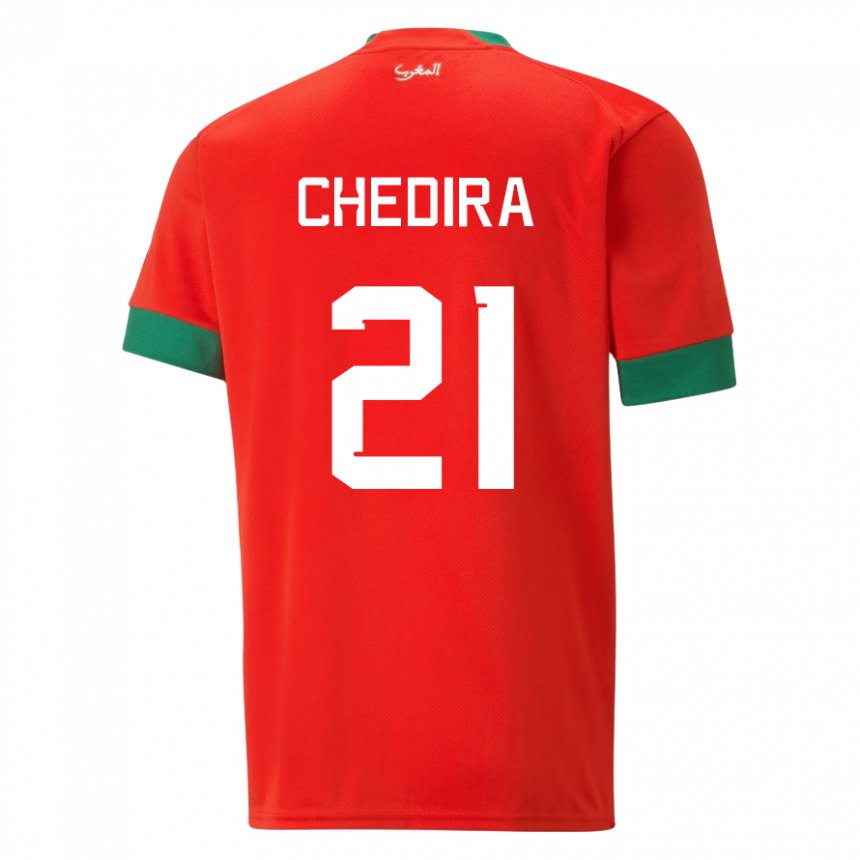 Kinder Marokkanische Walid Chedira #21 Rot Heimtrikot Trikot 22-24 T-shirt