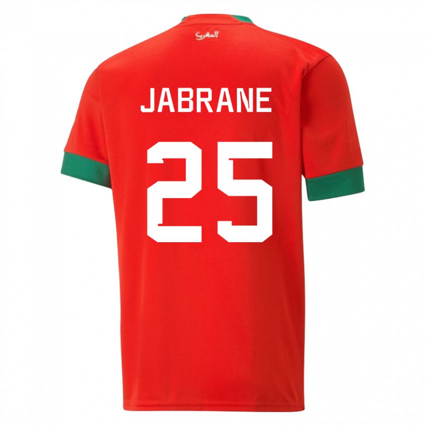 Kinder Marokkanische Yahya Jabrane #25 Rot Heimtrikot Trikot 22-24 T-shirt