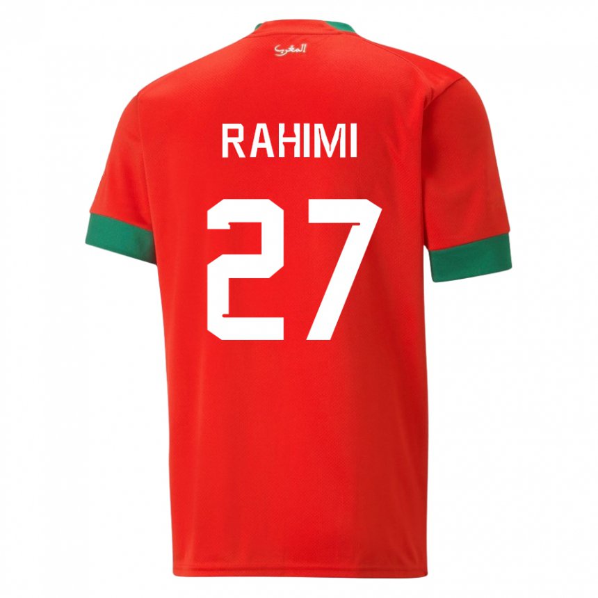 Kinder Marokkanische Soufiane Rahimi #27 Rot Heimtrikot Trikot 22-24 T-shirt