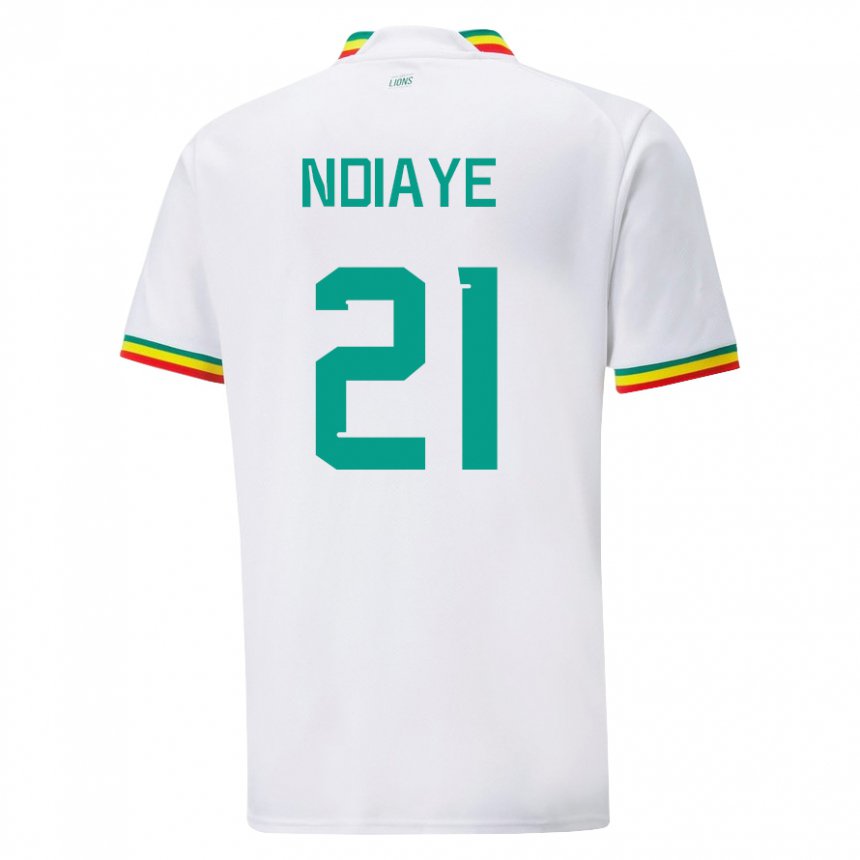 Kinder Senegalesische Iliman Ndiaye #21 Weiß Heimtrikot Trikot 22-24 T-shirt