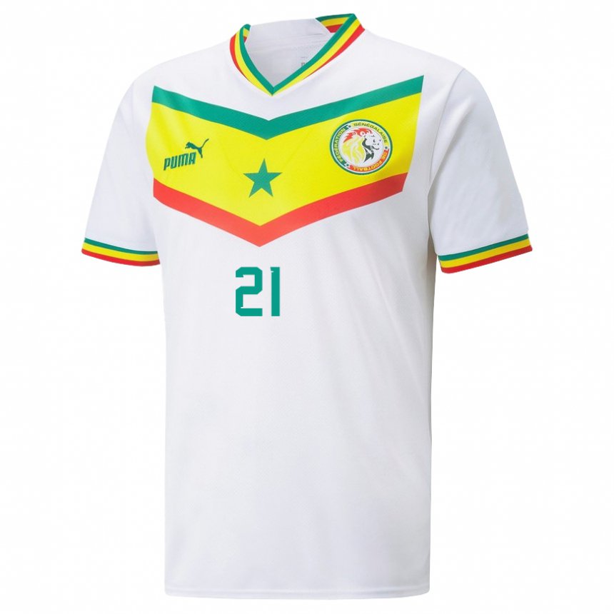 Kinder Senegalesische Iliman Ndiaye #21 Weiß Heimtrikot Trikot 22-24 T-shirt