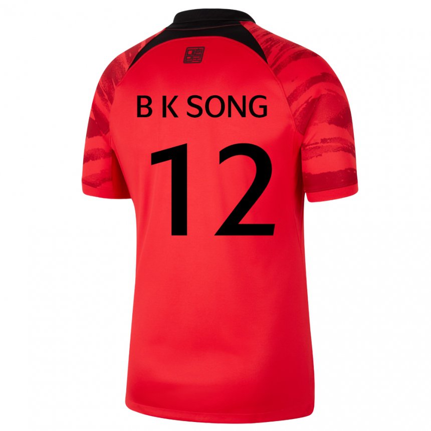 Kinder Südkoreanische Bum-keun Song #12 Rot Schwarz Heimtrikot Trikot 22-24 T-shirt