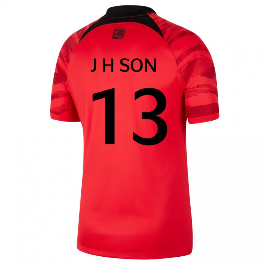 Kinder Südkoreanische Jun-ho Son #13 Rot Schwarz Heimtrikot Trikot 22-24 T-shirt