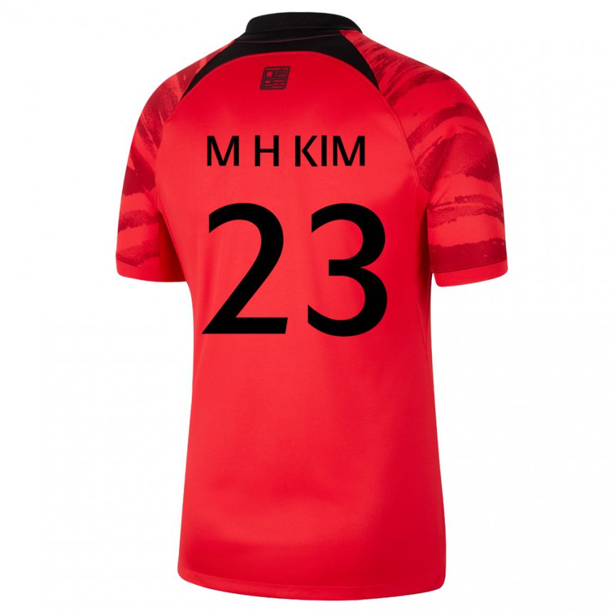 Kinder Südkoreanische Moon-hwan Kim #23 Rot Schwarz Heimtrikot Trikot 22-24 T-shirt