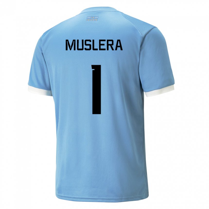 Kinder Uruguayische Fernando Muslera #1 Blau Heimtrikot Trikot 22-24 T-shirt