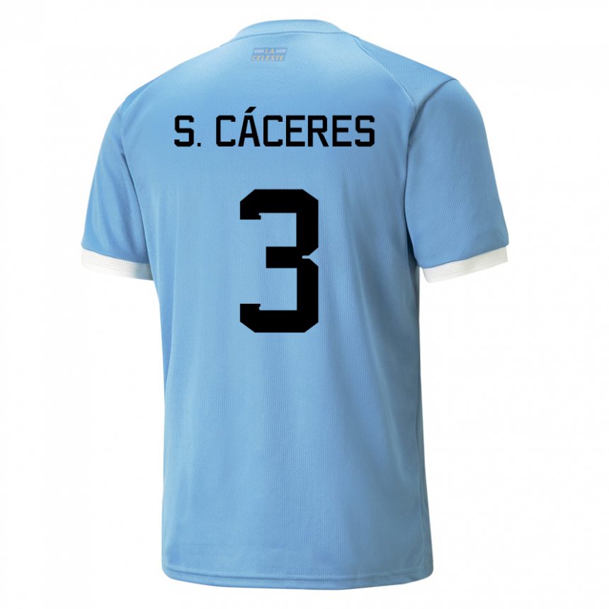 Kinder Uruguayische Sebastian Caceres #3 Blau Heimtrikot Trikot 22-24 T-shirt