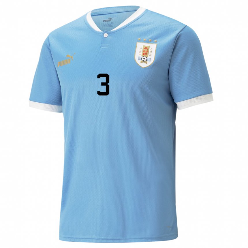 Kinder Uruguayische Sebastian Caceres #3 Blau Heimtrikot Trikot 22-24 T-shirt