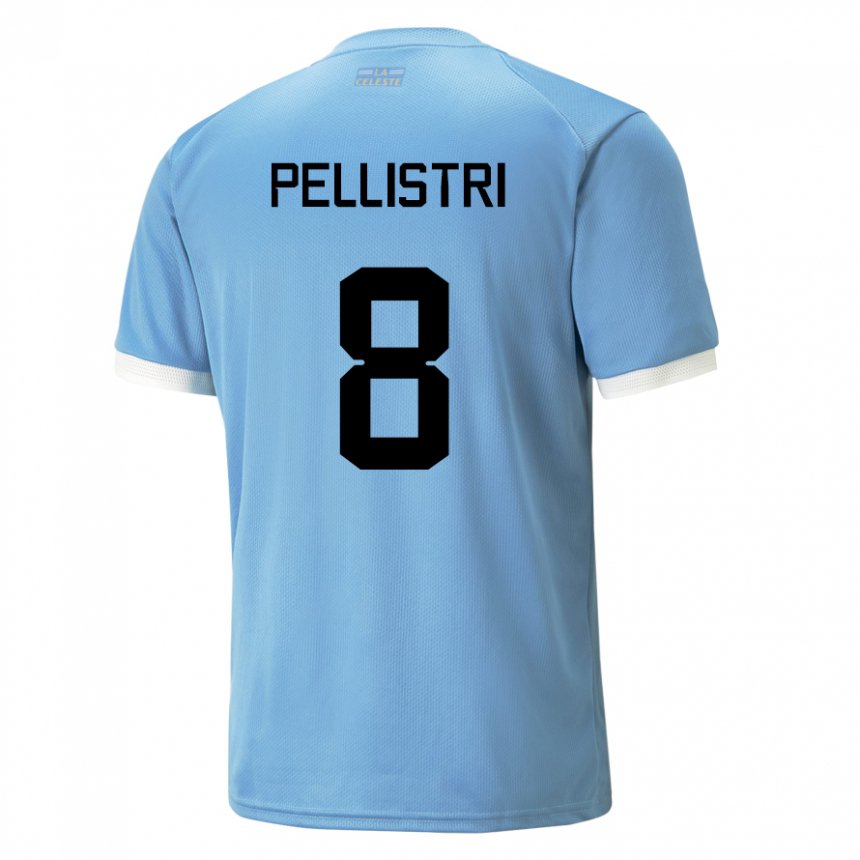 Kinder Uruguayische Facundo Pellistri #8 Blau Heimtrikot Trikot 22-24 T-shirt