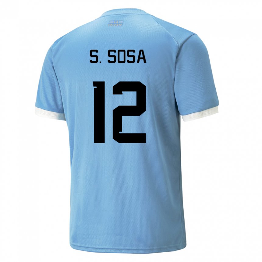 Kinder Uruguayische Sebastian Sosa #12 Blau Heimtrikot Trikot 22-24 T-shirt