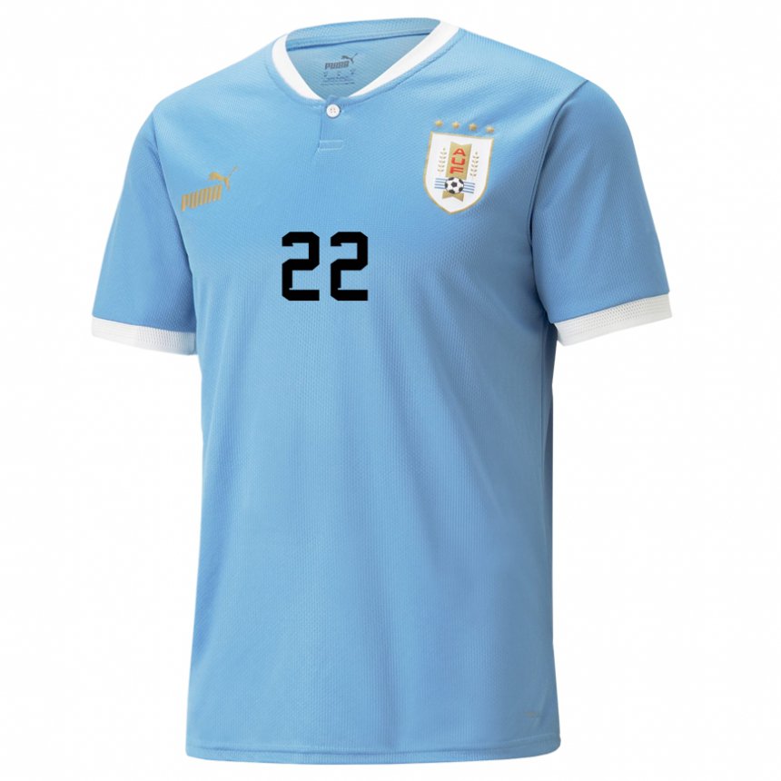 Kinder Uruguayische Martin Caceres #22 Blau Heimtrikot Trikot 22-24 T-shirt