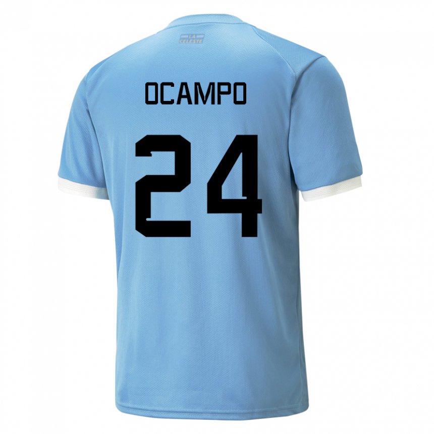 Kinder Uruguayische Brian Ocampo #24 Blau Heimtrikot Trikot 22-24 T-shirt