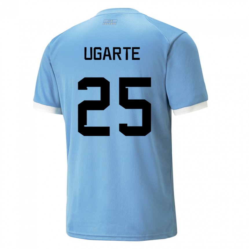 Kinder Uruguayische Manuel Ugarte #25 Blau Heimtrikot Trikot 22-24 T-shirt