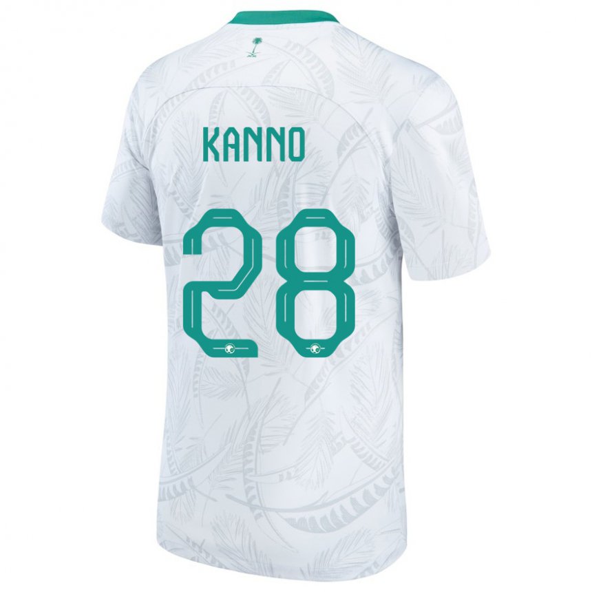 Kinder Saudi-arabische Mohamed Kanno #28 Weiß Heimtrikot Trikot 22-24 T-shirt