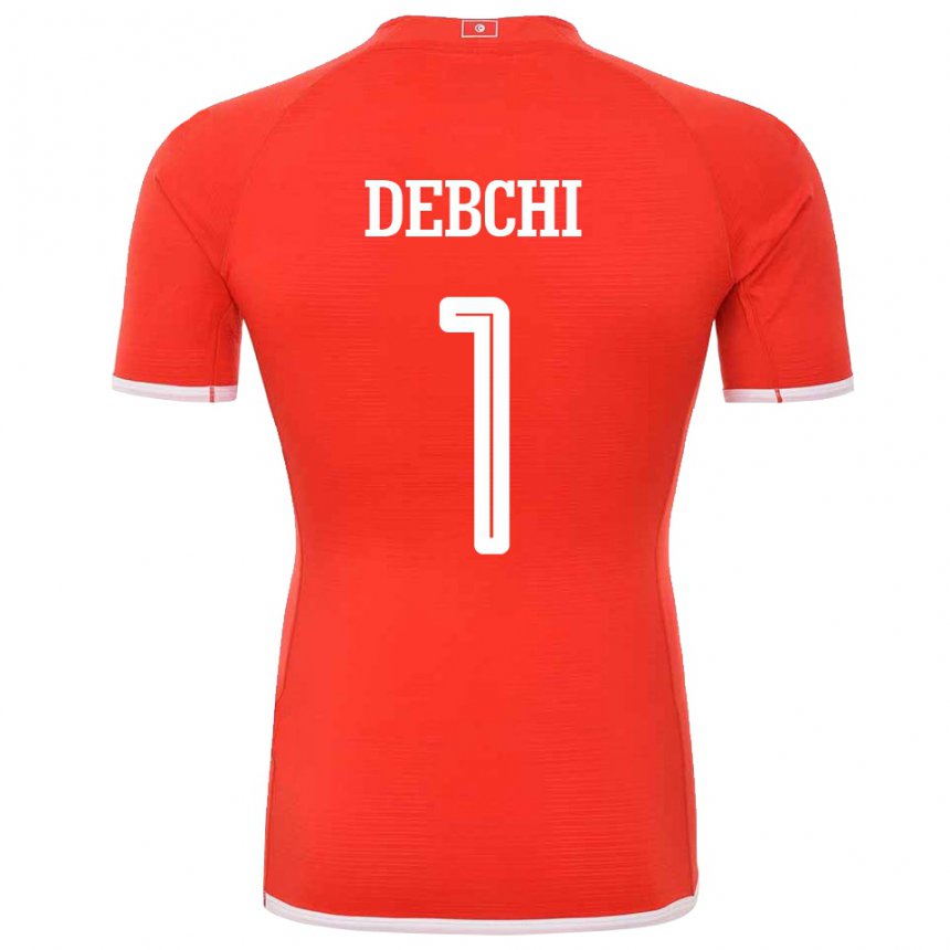 Kinder Tunesische Mohamed Sedki Debchi #1 Rot Heimtrikot Trikot 22-24 T-shirt