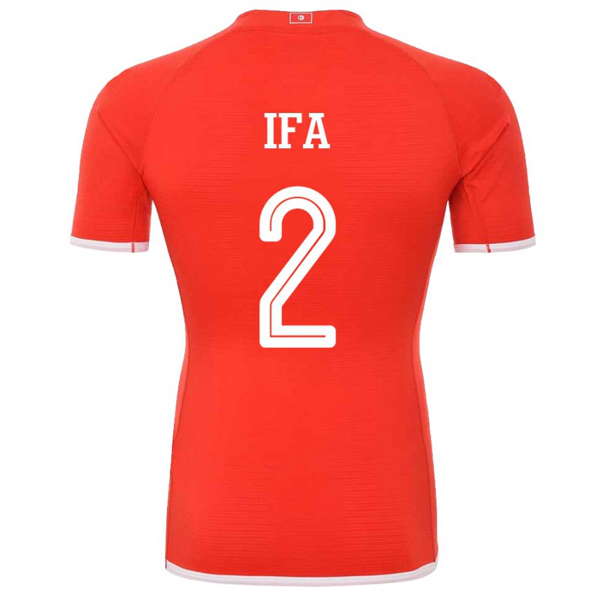 Kinder Tunesische Bilel Ifa #2 Rot Heimtrikot Trikot 22-24 T-shirt