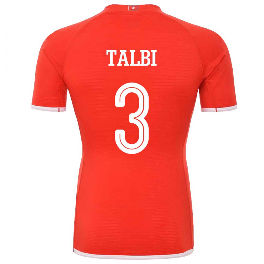 Kinder Tunesische Montassar Talbi #3 Rot Heimtrikot Trikot 22-24 T-shirt