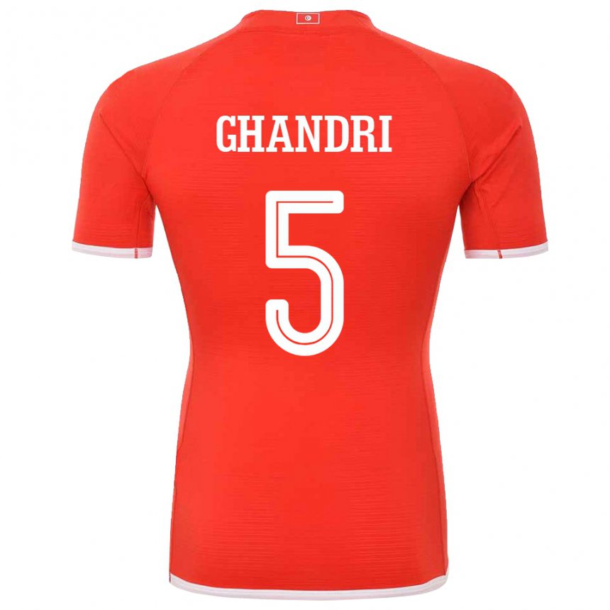 Kinder Tunesische Nader Ghandri #5 Rot Heimtrikot Trikot 22-24 T-shirt