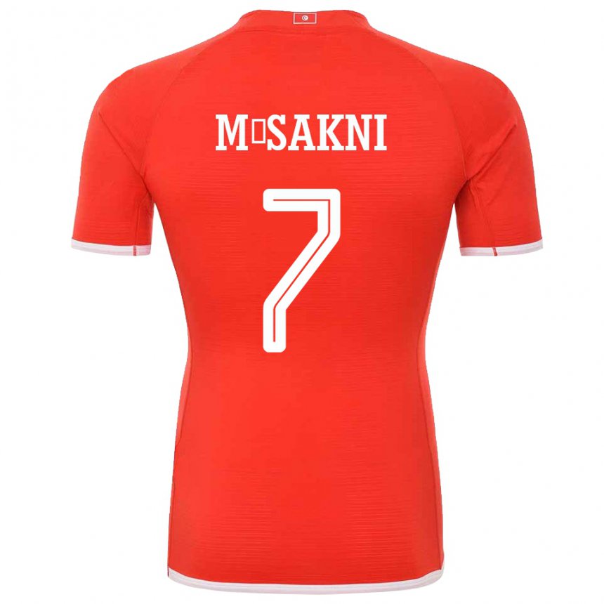 Kinder Tunesische Youssef M Sakni #7 Rot Heimtrikot Trikot 22-24 T-shirt