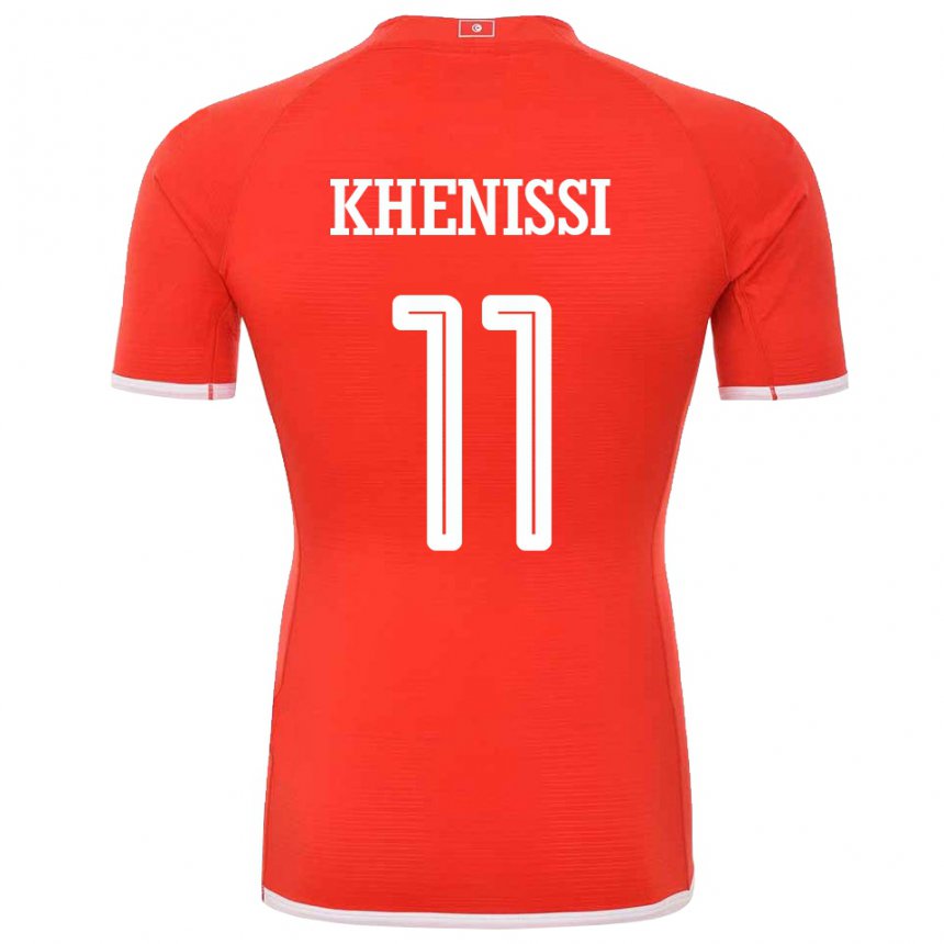 Kinder Tunesische Taha Yassine Khenissi #11 Rot Heimtrikot Trikot 22-24 T-shirt