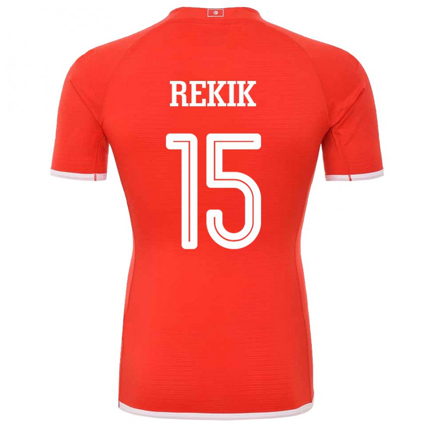 Kinder Tunesische Omar Rekik #15 Rot Heimtrikot Trikot 22-24 T-shirt