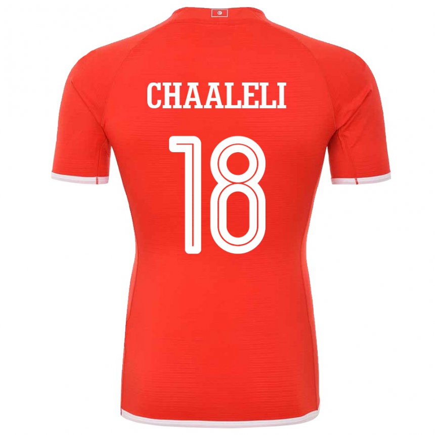 Kinder Tunesische Ghaliene Chaaleli #18 Rot Heimtrikot Trikot 22-24 T-shirt