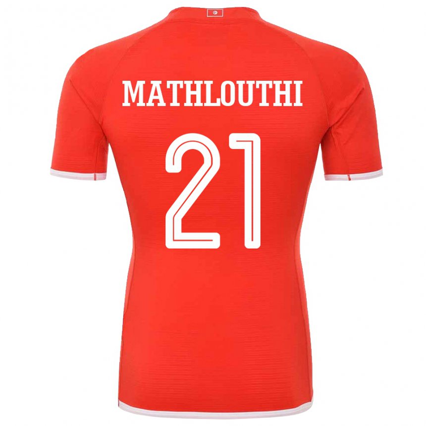 Kinder Tunesische Hamza Mathlouthi #21 Rot Heimtrikot Trikot 22-24 T-shirt