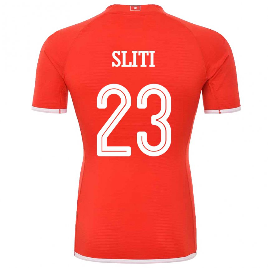 Kinder Tunesische Naim Sliti #23 Rot Heimtrikot Trikot 22-24 T-shirt