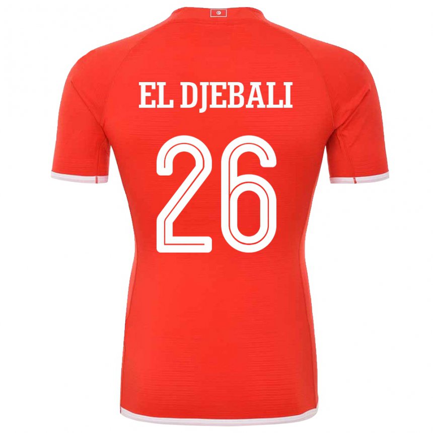 Kinder Tunesische Chaim El Djebali #26 Rot Heimtrikot Trikot 22-24 T-shirt