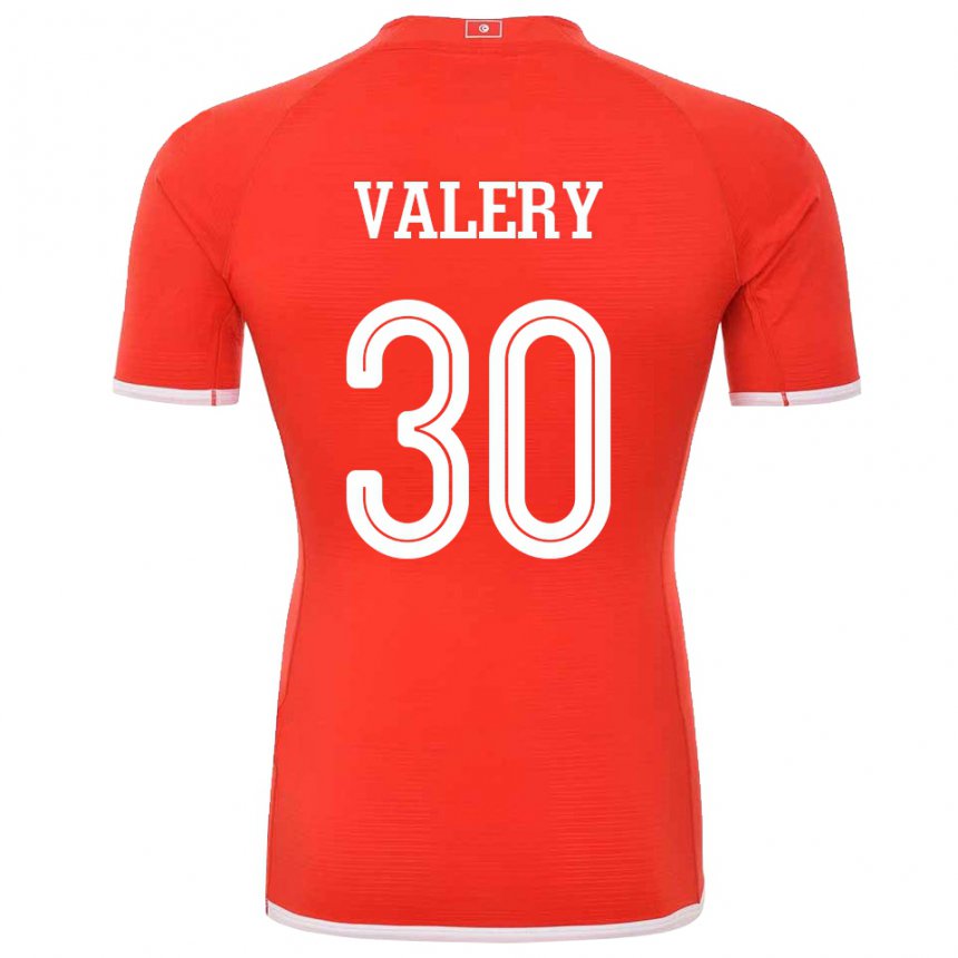 Kinder Tunesische Yann Valery #30 Rot Heimtrikot Trikot 22-24 T-shirt