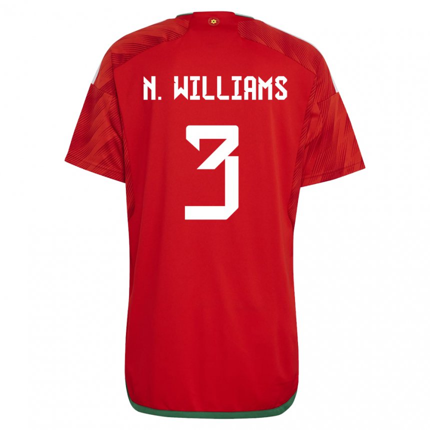 Kinder Walisische Neco Williams #3 Rot Heimtrikot Trikot 22-24 T-shirt