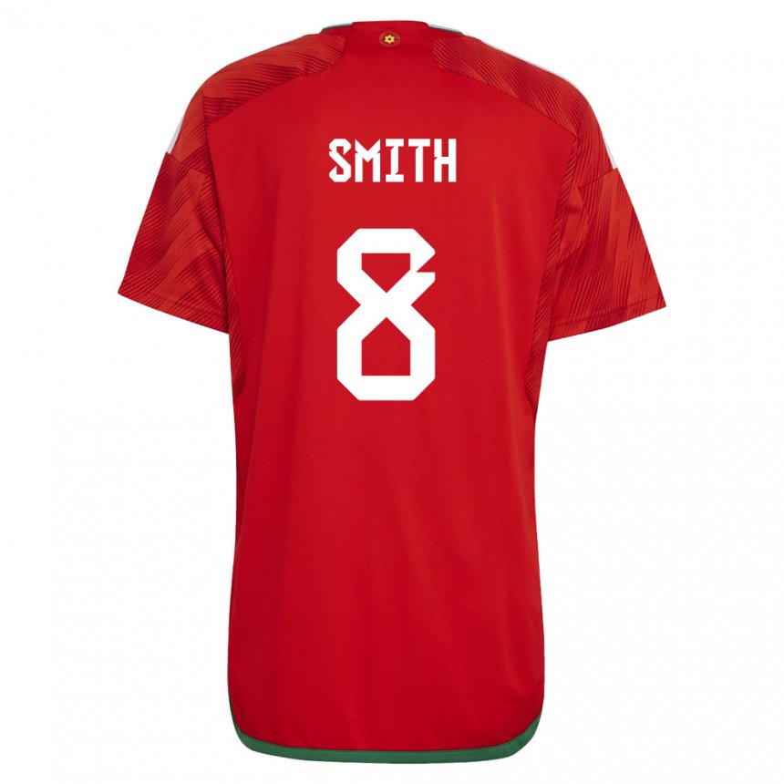 Kinder Walisische Matt Smith #8 Rot Heimtrikot Trikot 22-24 T-shirt