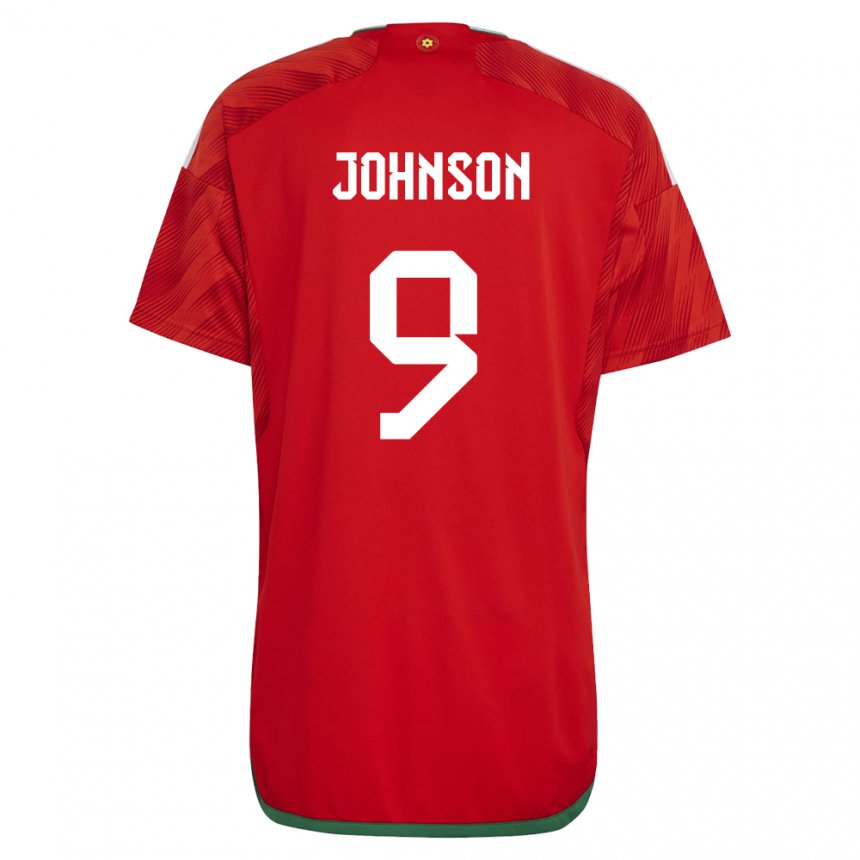 Kinder Walisische Brennan Johnson #9 Rot Heimtrikot Trikot 22-24 T-shirt