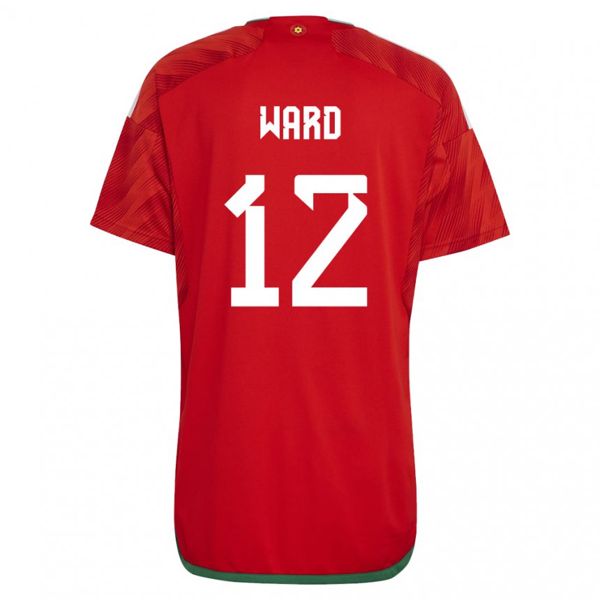 Kinder Walisische Danny Ward #12 Rot Heimtrikot Trikot 22-24 T-shirt