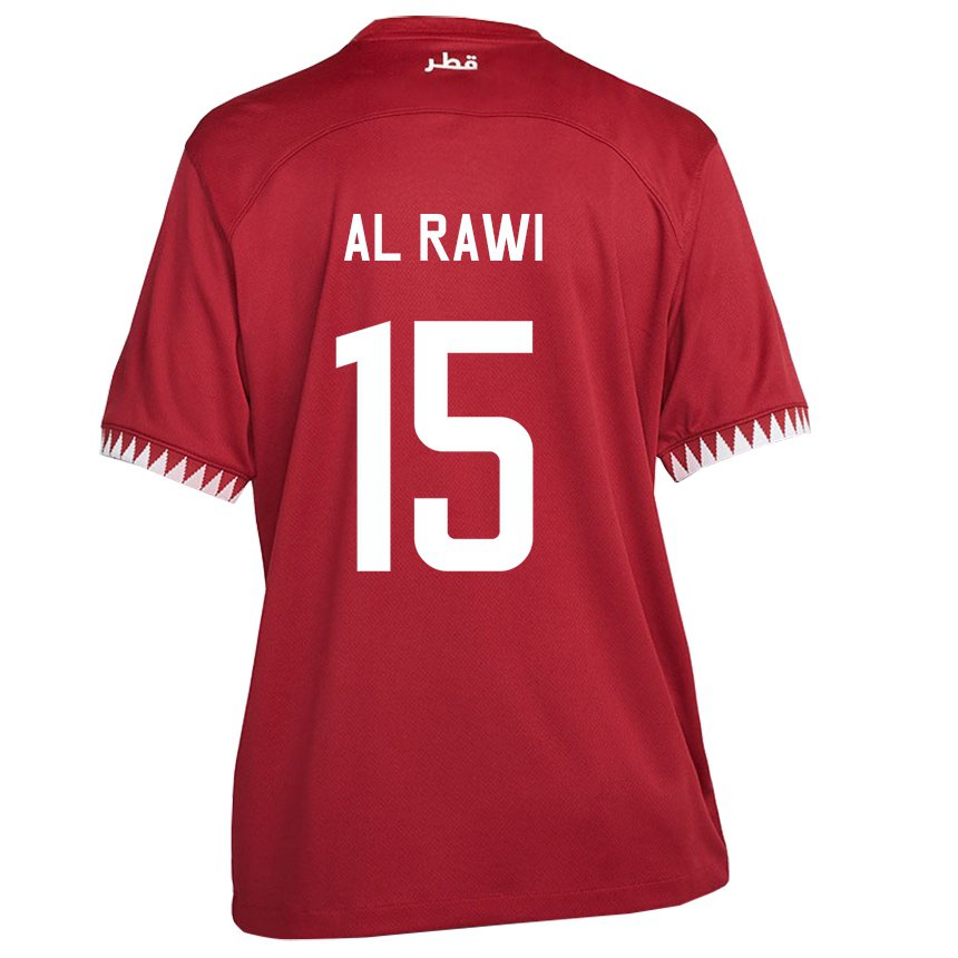 Kinder Katarische Bassam Al Rawi #15 Kastanienbraun Heimtrikot Trikot 22-24 T-shirt