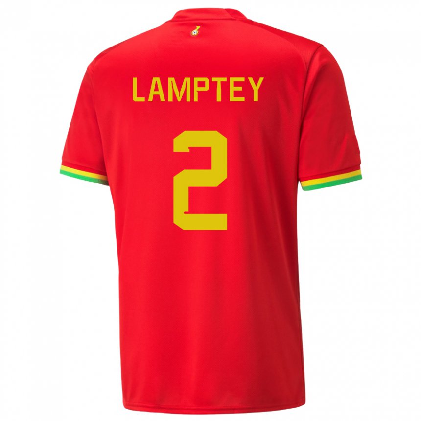 Kinder Ghanaische Tariq Lamptey #2 Rot Auswärtstrikot Trikot 22-24 T-shirt