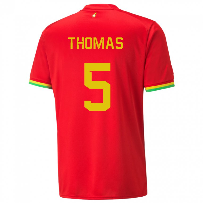 Kinder Ghanaische Thomas Partey #5 Rot Auswärtstrikot Trikot 22-24 T-shirt