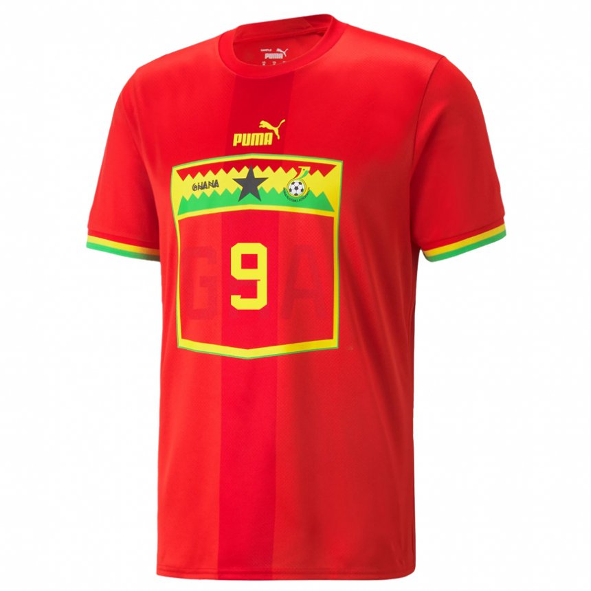 Kinder Ghanaische Jordan Ayew #9 Rot Auswärtstrikot Trikot 22-24 T-shirt