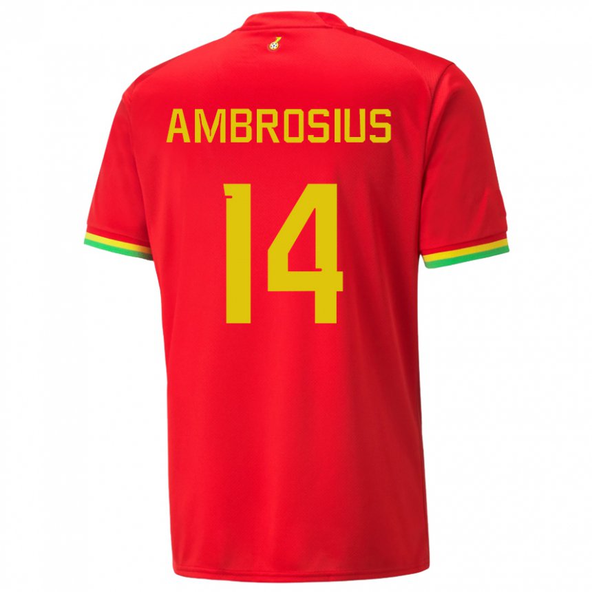 Kinder Ghanaische Stephan Ambrosius #14 Rot Auswärtstrikot Trikot 22-24 T-shirt